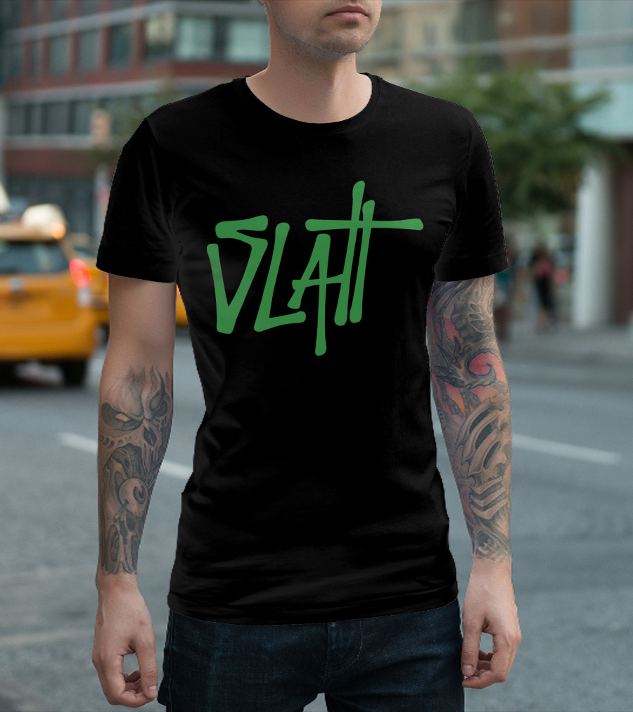 Slatt Young Thug Green Text T-Shirt