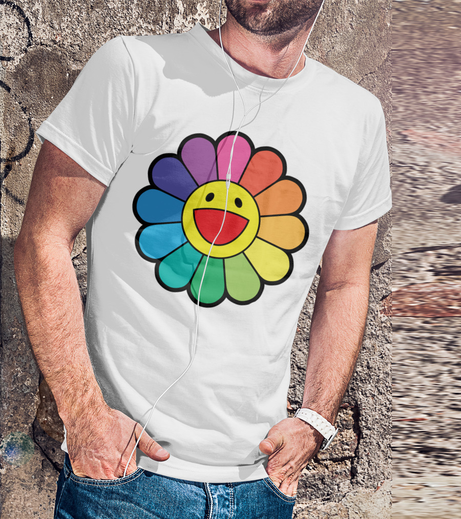 Takashi Murakami Smiling Flower Rainbow Colors T-Shirt