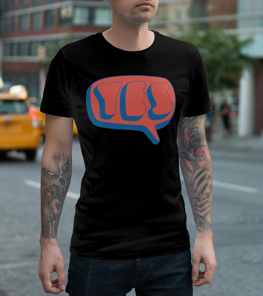 Yes 1969 Album Logo Retro Text Bubble T-Shirt