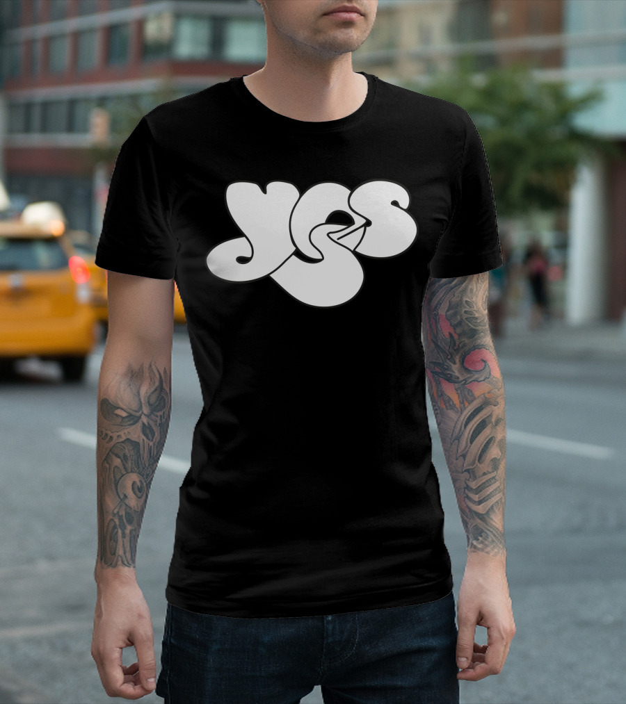 Yes Band Iconic Logo White Bubble Letters T-Shirt