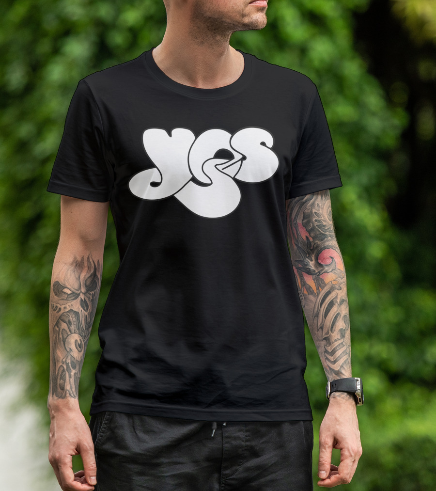 Yes Band Iconic Logo White Bubble Letters T-Shirt