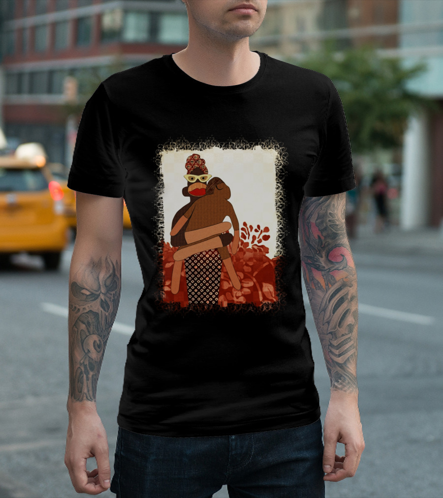 Sock Monkey Mother and Child Vintage T-Shirt