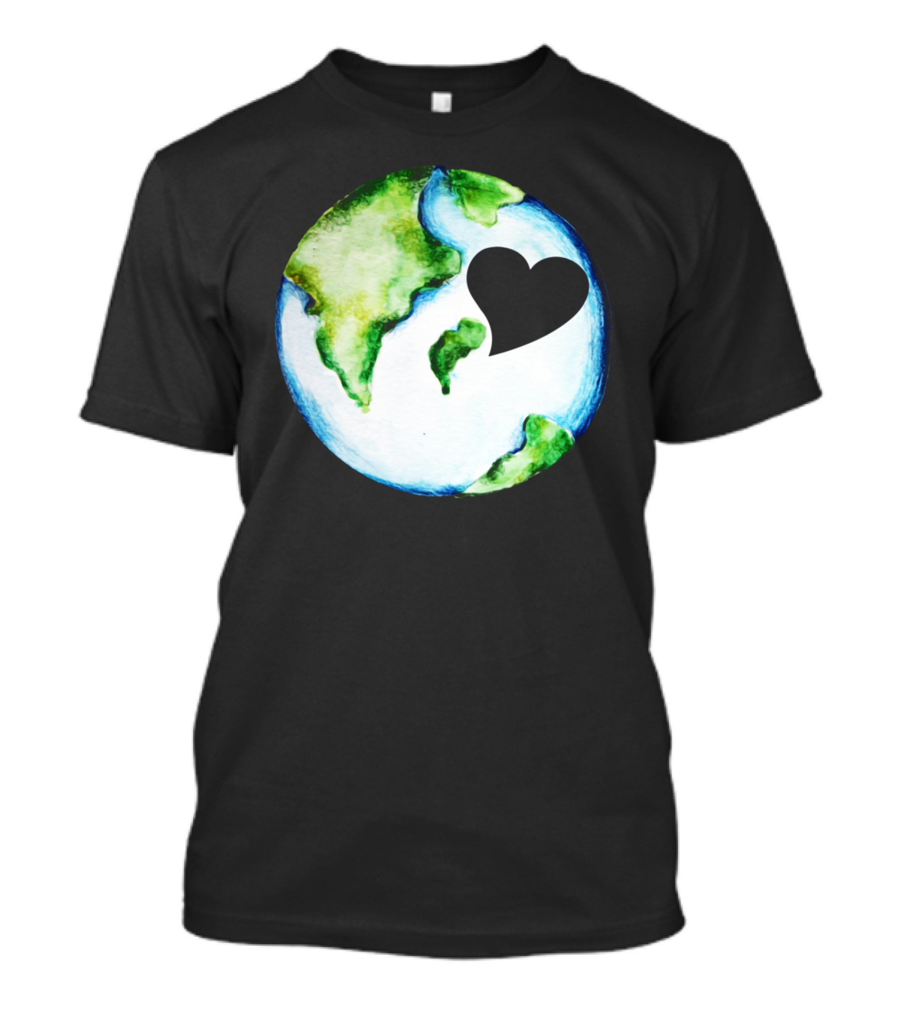 Love The Mother Earth Day Heart Globe Conservation Message T-Shirt