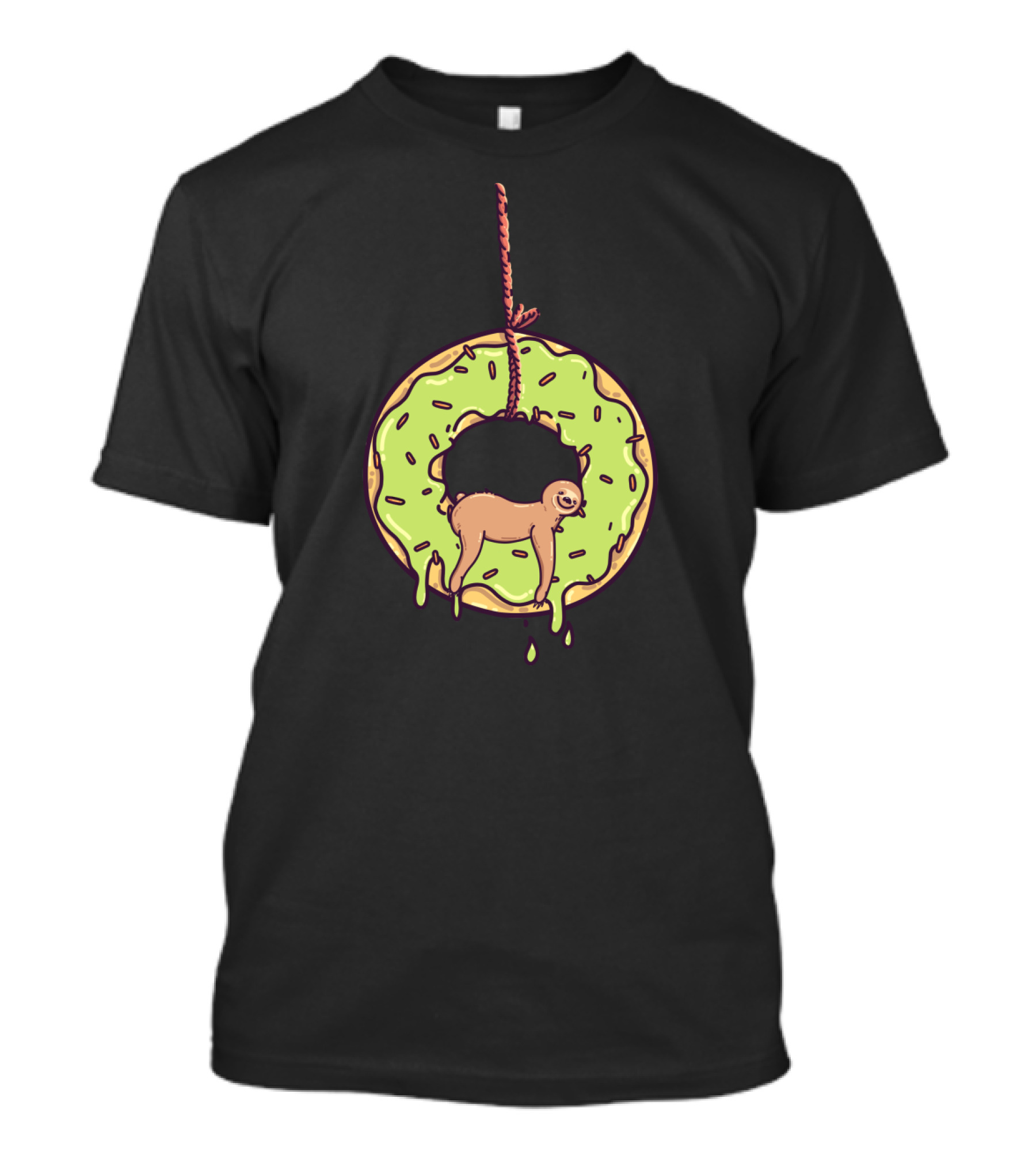 Sloth Hanging In A Donut With Dripping Glaze And Rope Dough Not Sloth T-Shirt