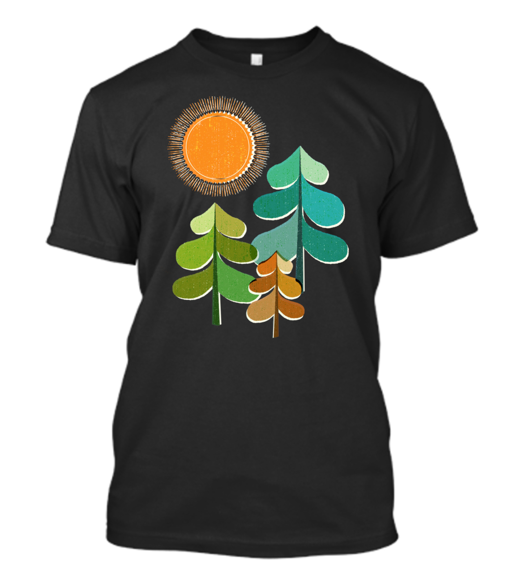 Golden Days Sunburst Over Colorful Forest Trees T-Shirt