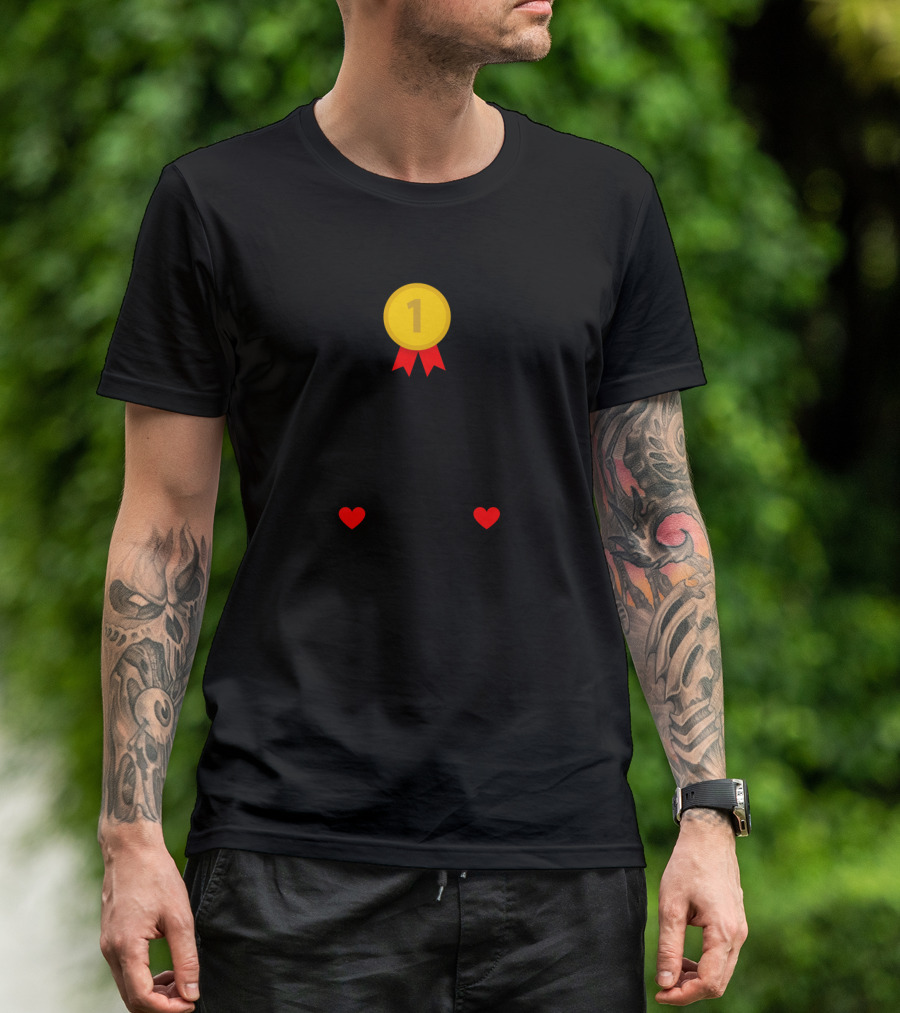 Number One Best Dad Ever Heart Love T-Shirt