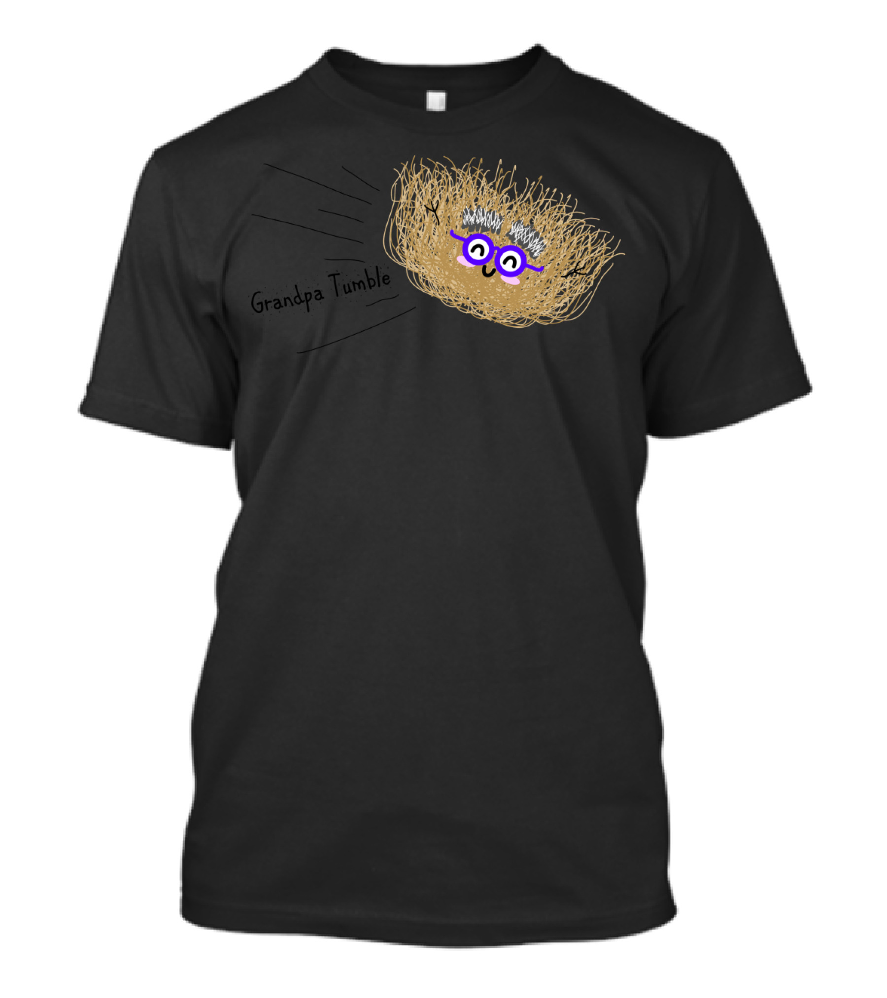 Grandpa Tumble Cute Cartoon Tumbleweed With Glasses And Eyebrows T-Shirt