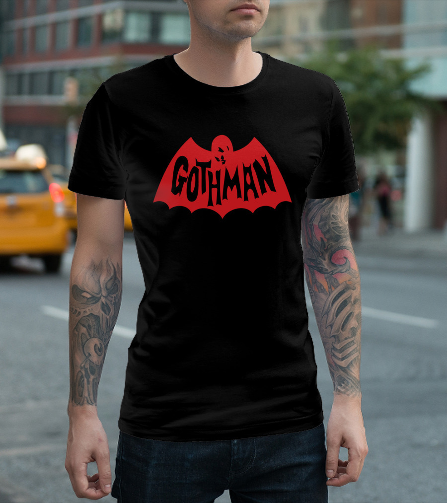 Gothman Crimson Bat Emblem With Classic Vampire T-Shirt