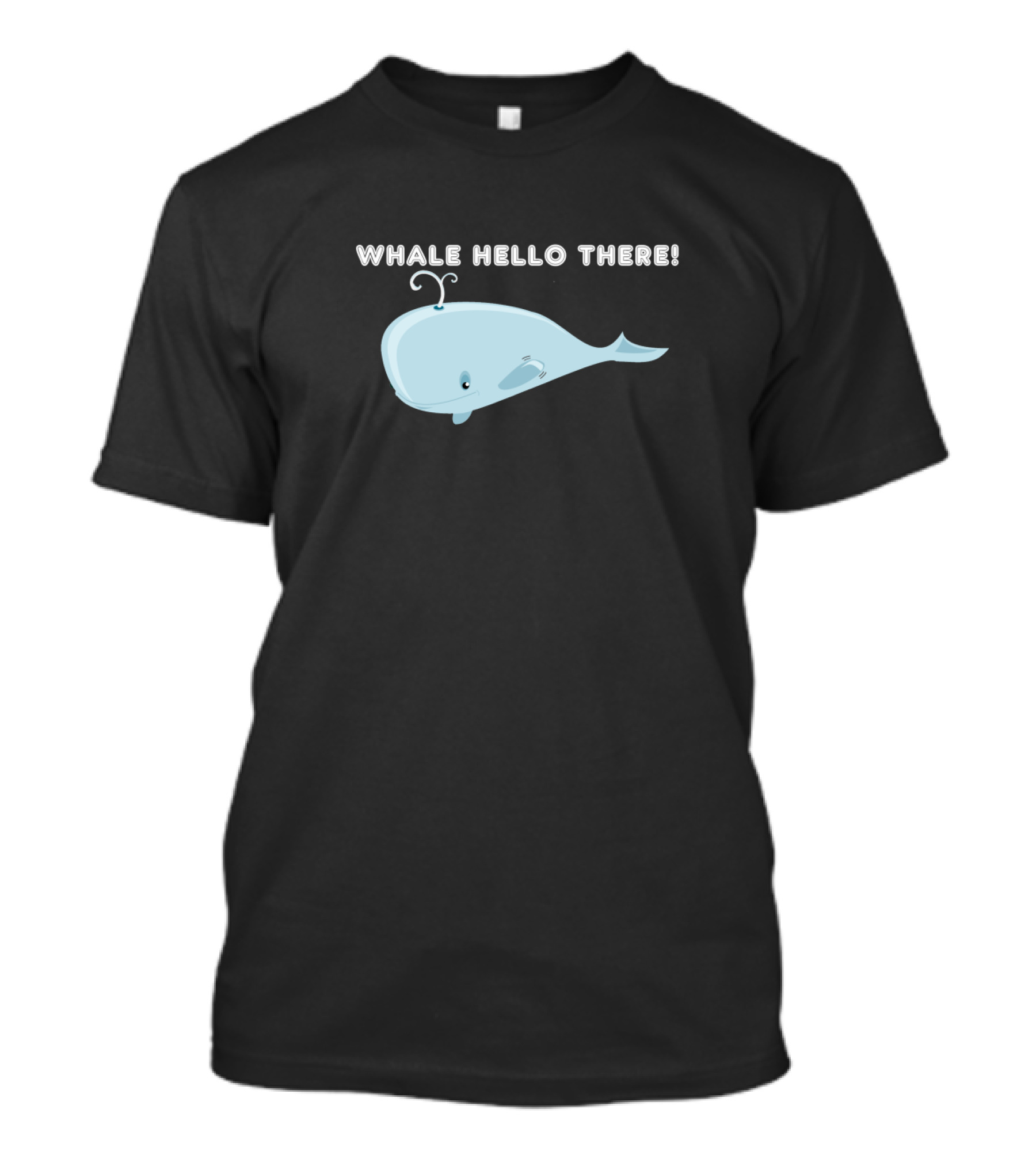 Whale Hello There Cute Blue Cartoon Whale T-Shirt