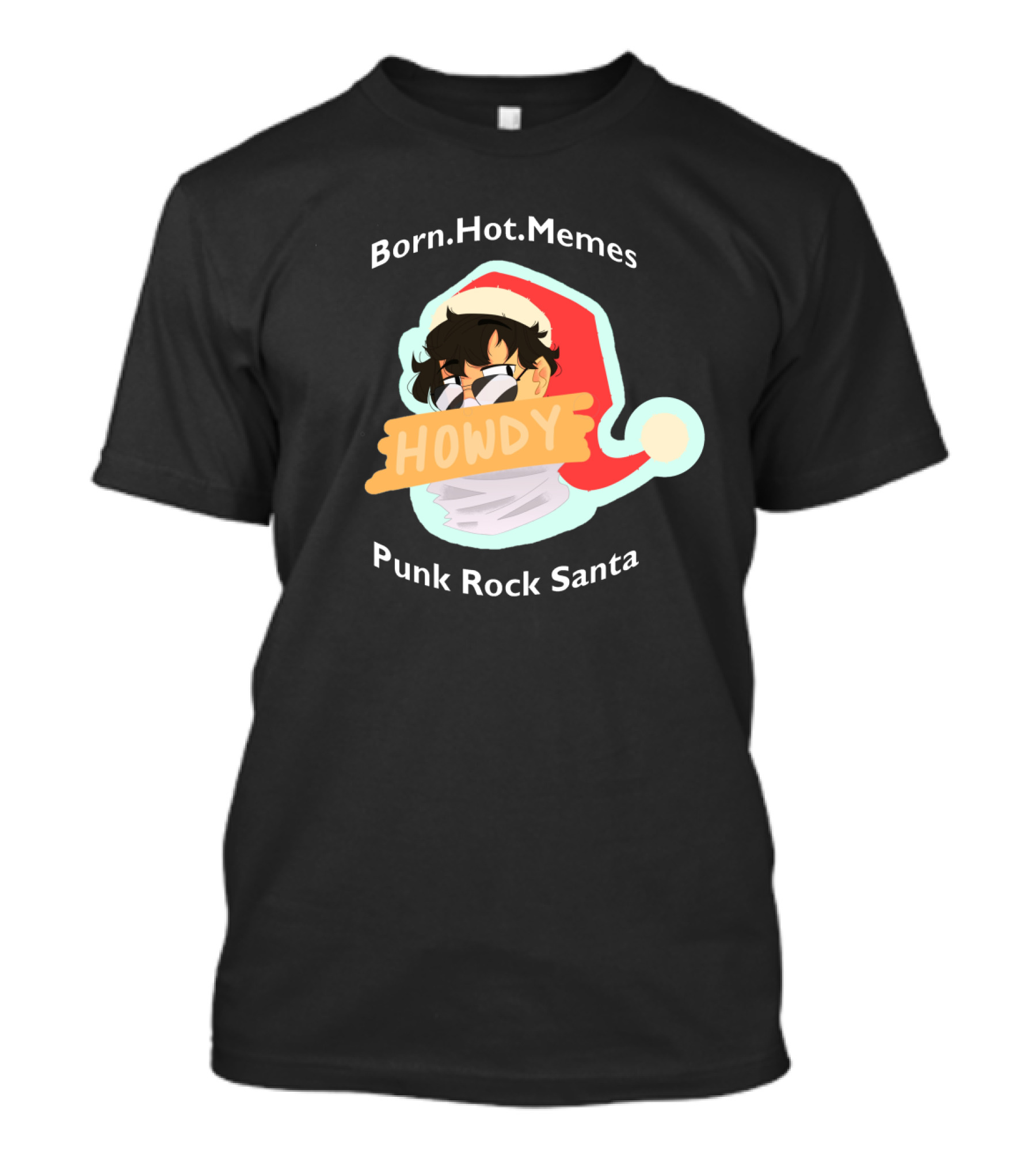 Born Hot Memes Howdy Punk Rock Santa T-Shirt