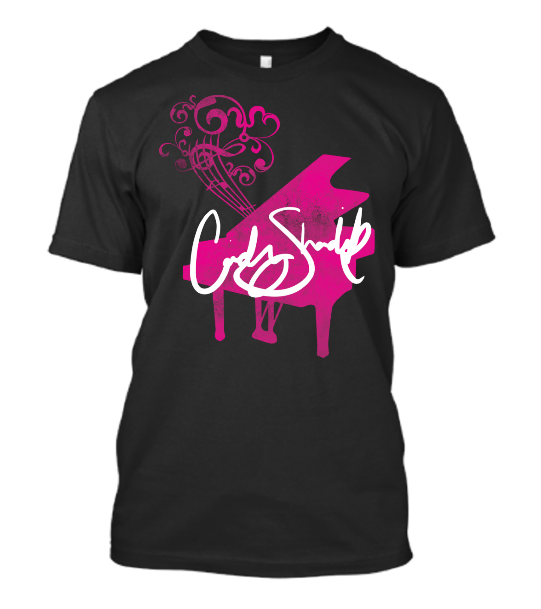 Cindy Shadrick Voice Studio Pink Piano Musical Notes T-Shirt