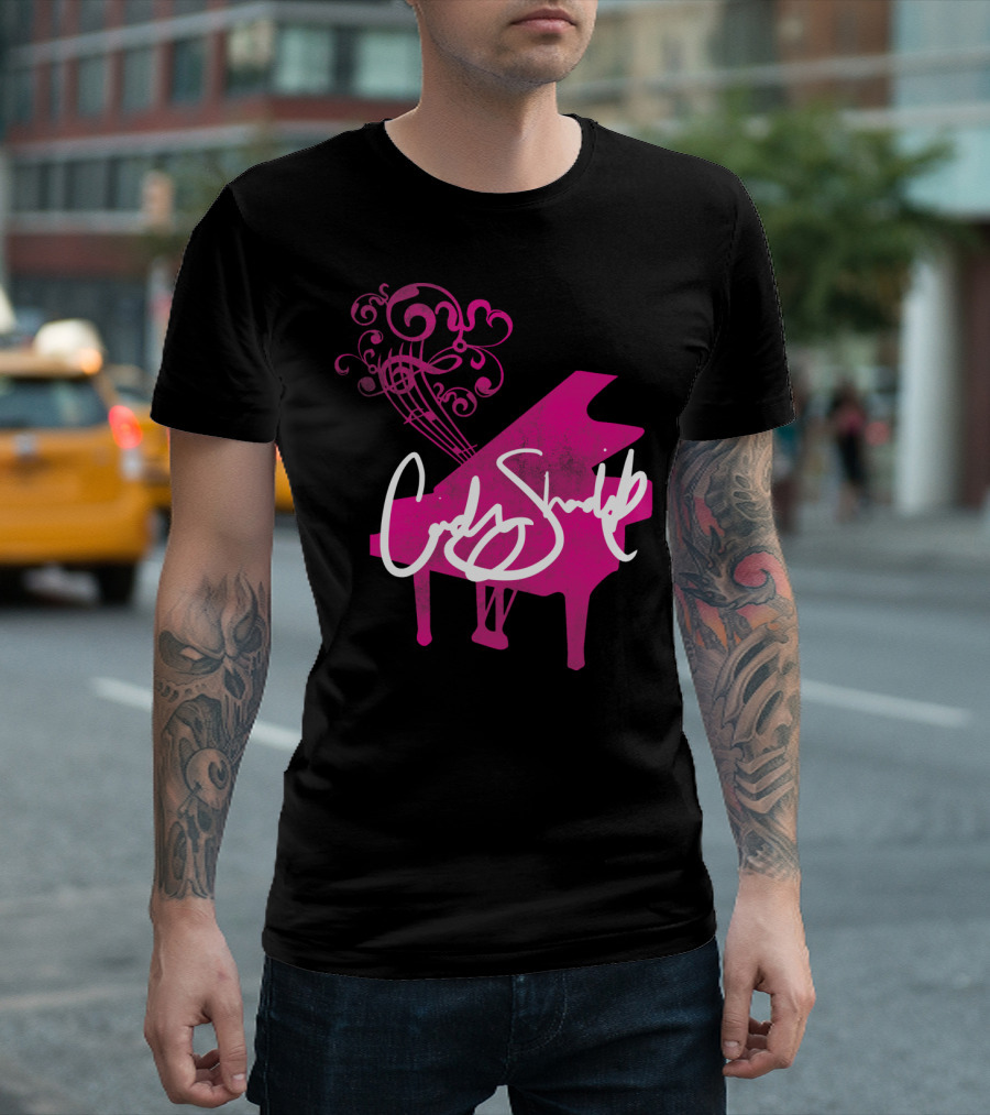 Cindy Shadrick Voice Studio Pink Piano Musical Notes T-Shirt