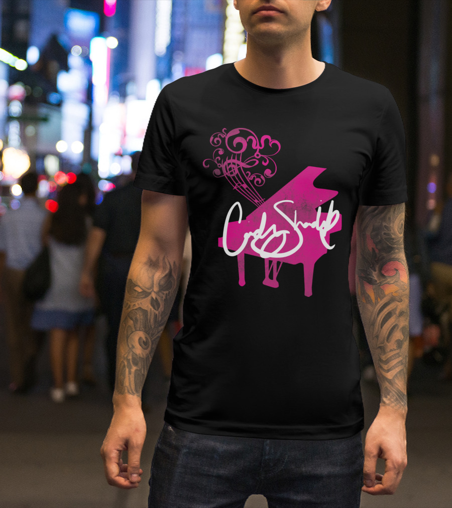 Cindy Shadrick Voice Studio Pink Piano Musical Notes T-Shirt