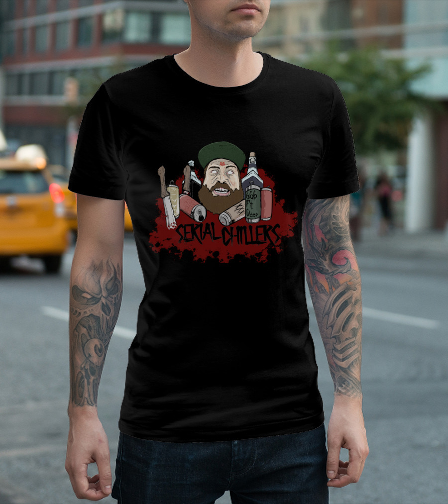 Serial Chillers 666 Ft Deep Murderous Bearded Character T-Shirt