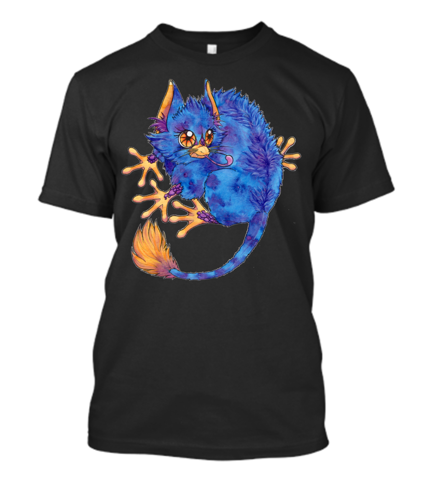 Fluffernut Blue Fantasy Creature With Orange Eyes And Wild Hair T-Shirt