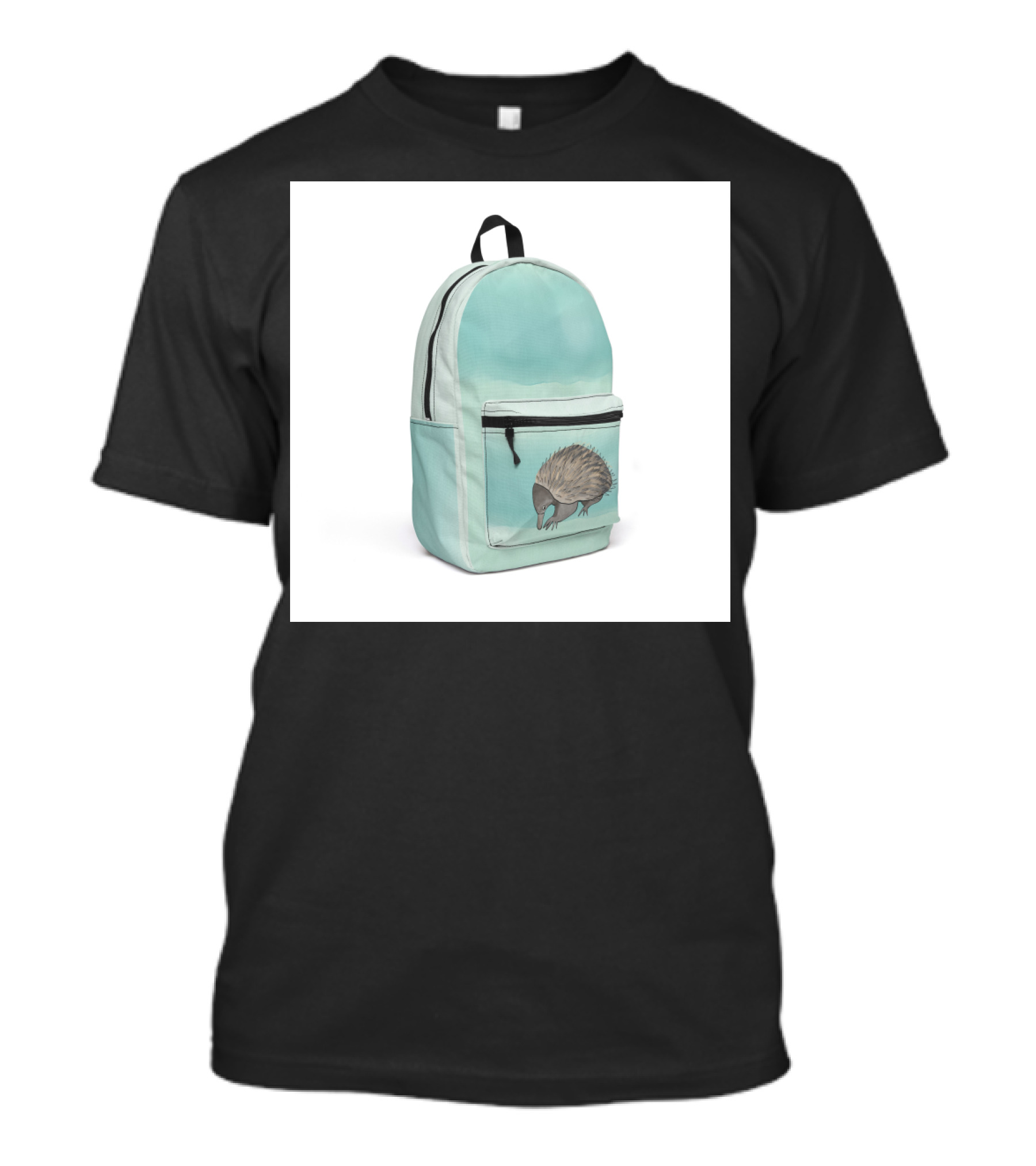 Australian Echidna On Light Blue Backpack T-Shirt