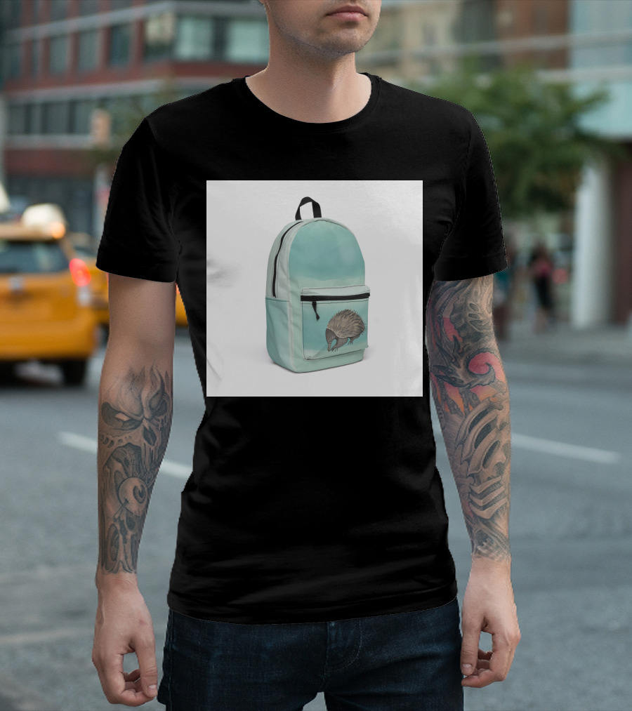 Australian Echidna On Light Blue Backpack T-Shirt