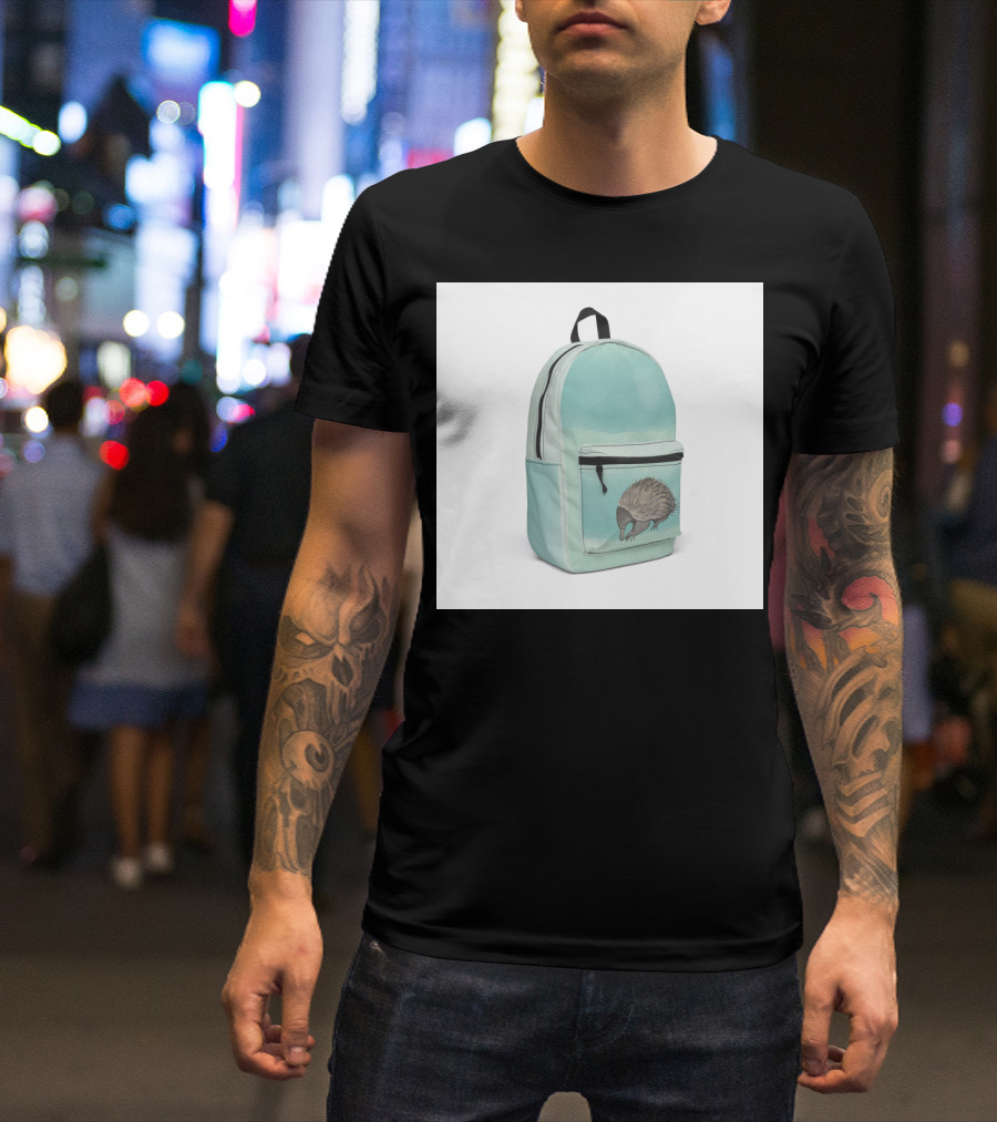 Australian Echidna On Light Blue Backpack T-Shirt