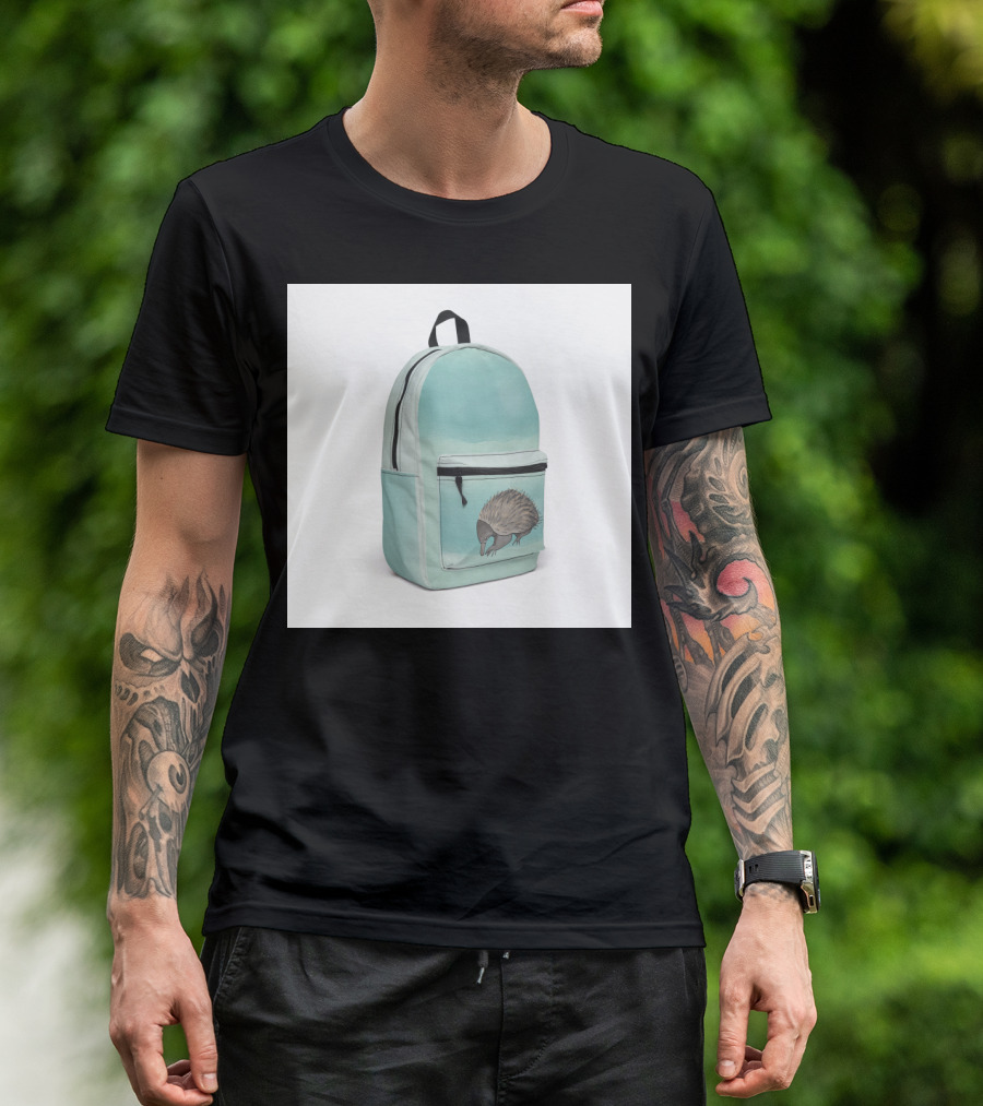 Australian Echidna On Light Blue Backpack T-Shirt