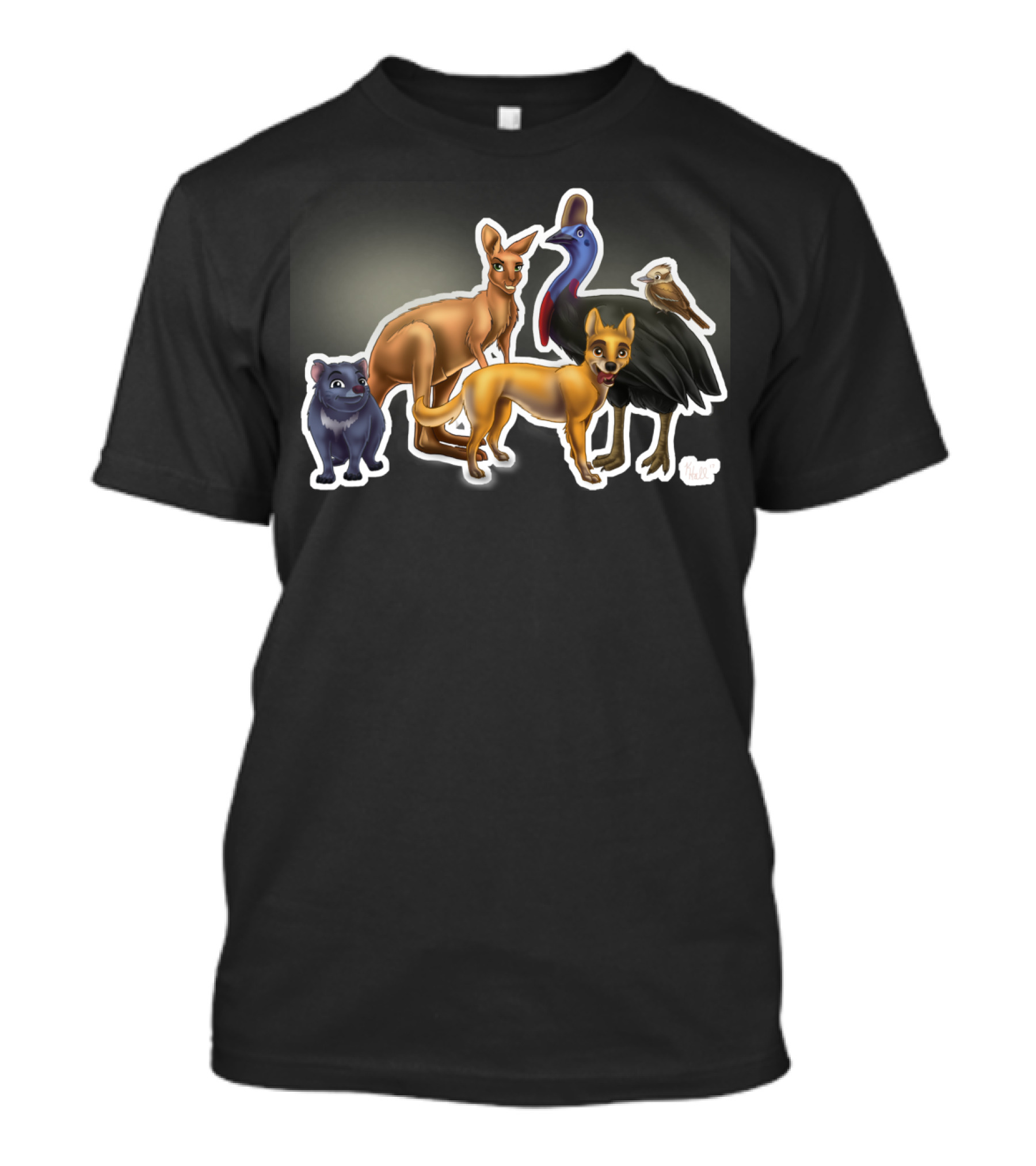 The Australian Guard Animals Kangaroo Cassowary Dingo Wombat Kookaburra T-Shirt