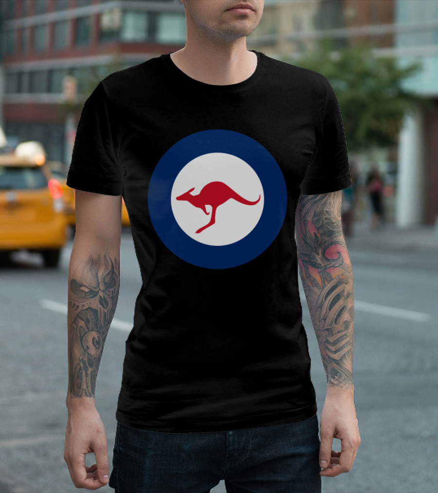 Australian Kangaroo Roundel World War II Symbol Blue And White Circle T-Shirt