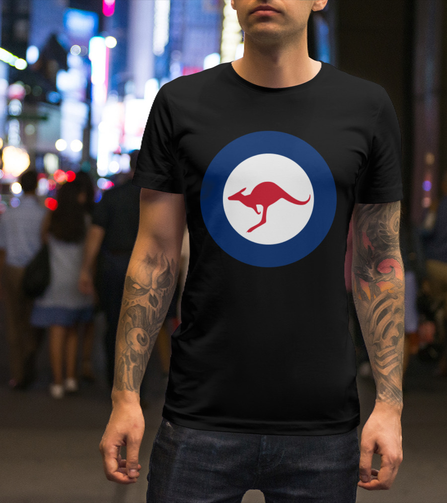Australian Kangaroo Roundel World War II Symbol Blue And White Circle T-Shirt