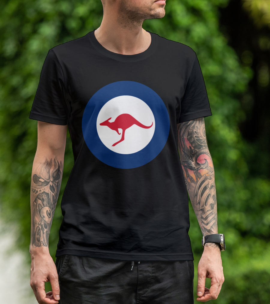 Australian Kangaroo Roundel World War II Symbol Blue And White Circle T-Shirt