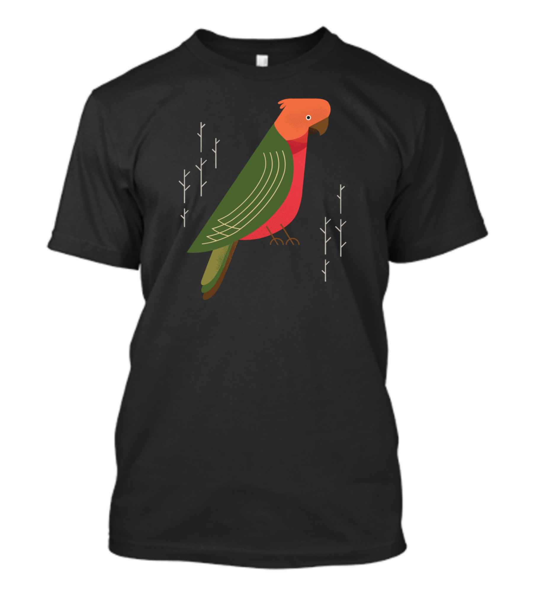 Hello Australian King Parrot With Minimalist Forest Branches T-Shirt