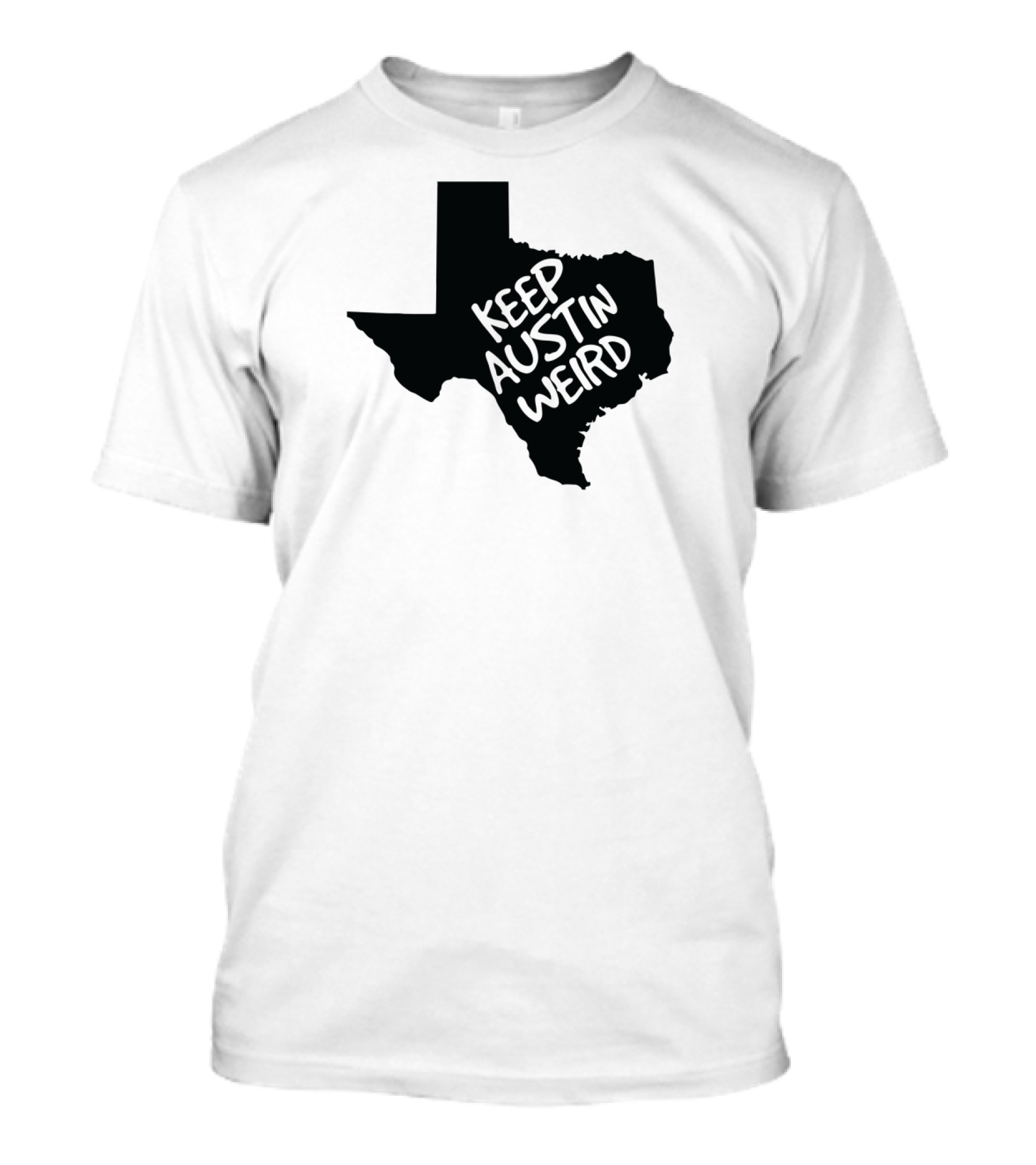 Keep Austin Weird Texas State Shape T-Shirt