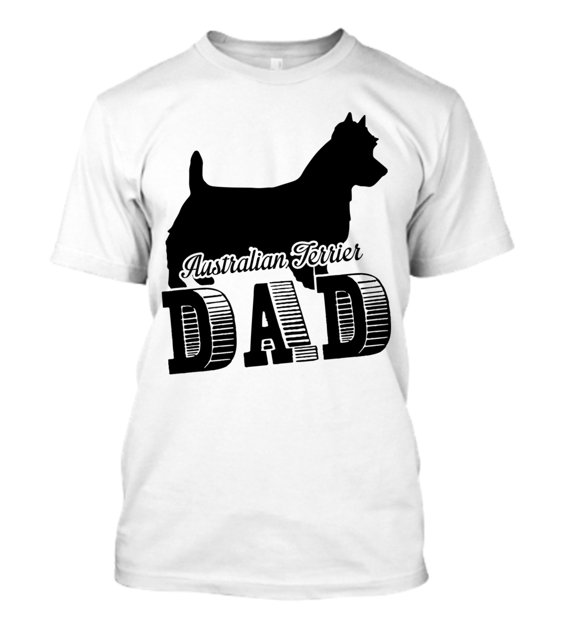 Australian Terrier Dog Silhouette Dad T-Shirt