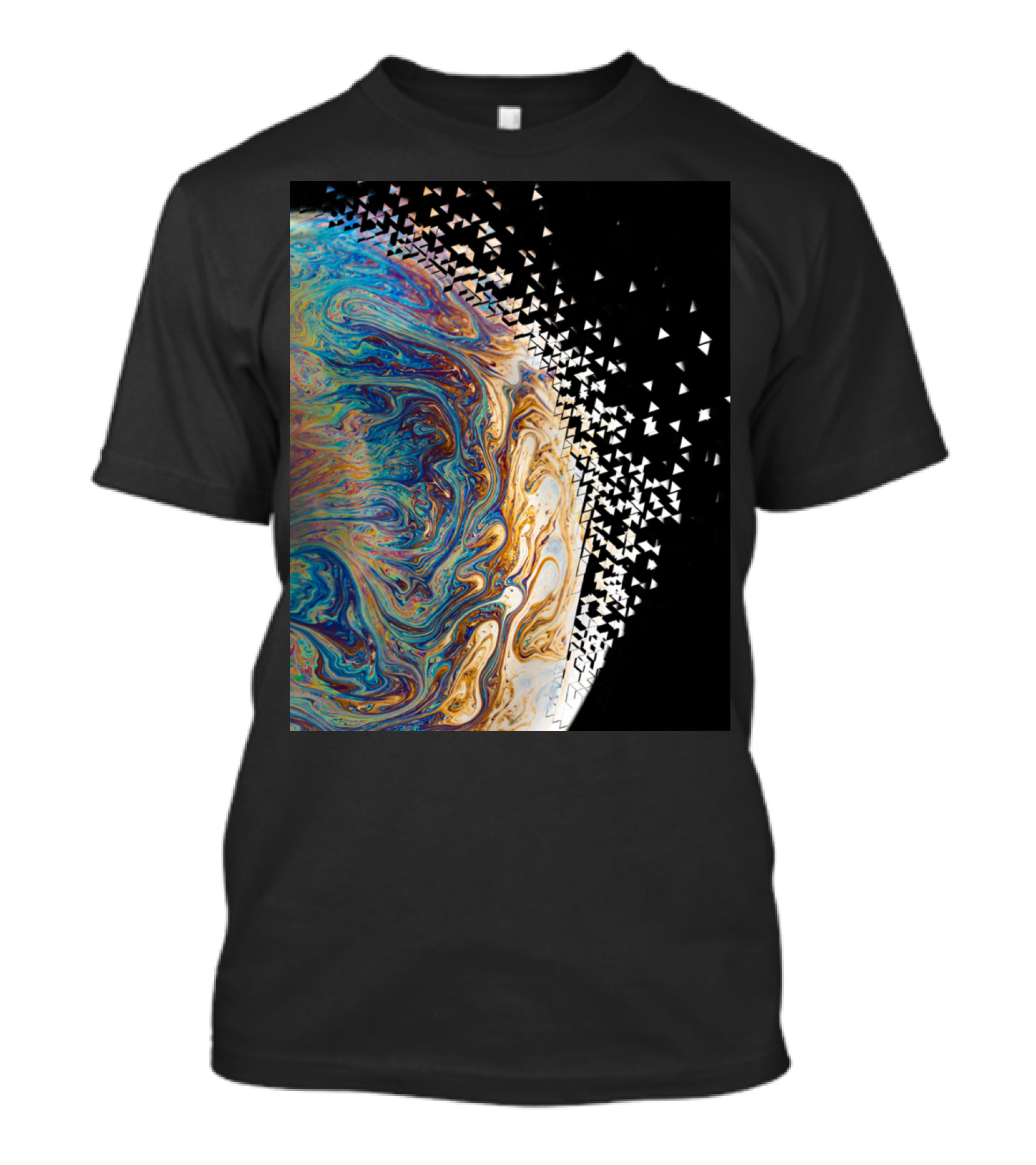 Dissipation Of A Marbled Liquid Planet With Fragmenting Triangle T-Shirt