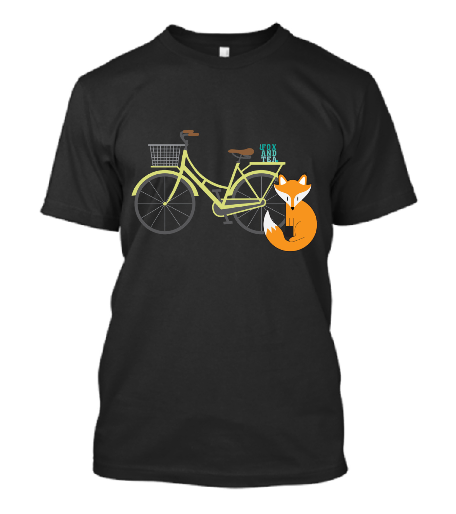 Fox And Tea Vintage Bicycle With Orange Fox T-Shirt