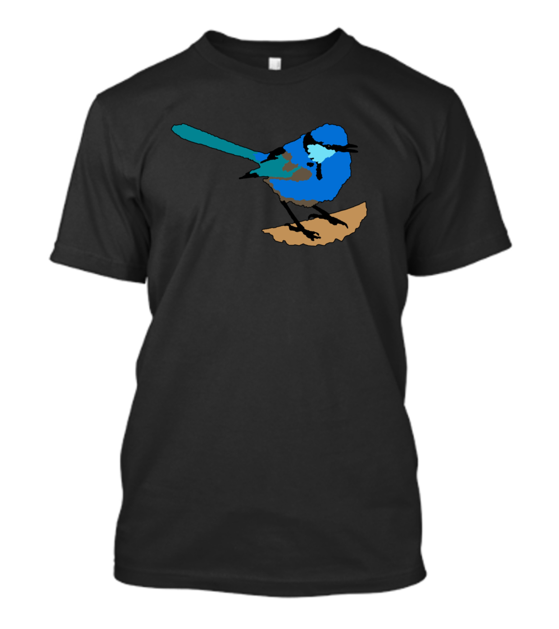 Splendid Fairy Wren Vibrant Blue And Brown Bird On Branch T-Shirt