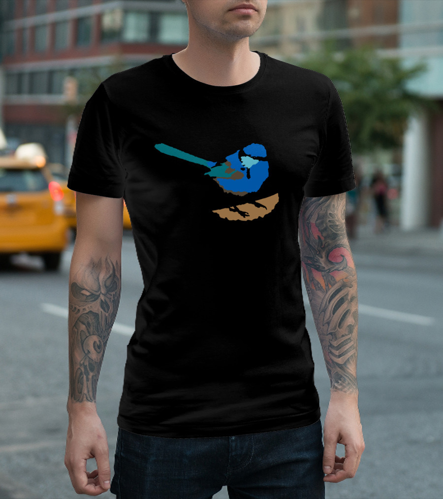 Splendid Fairy Wren Vibrant Blue And Brown Bird On Branch T-Shirt