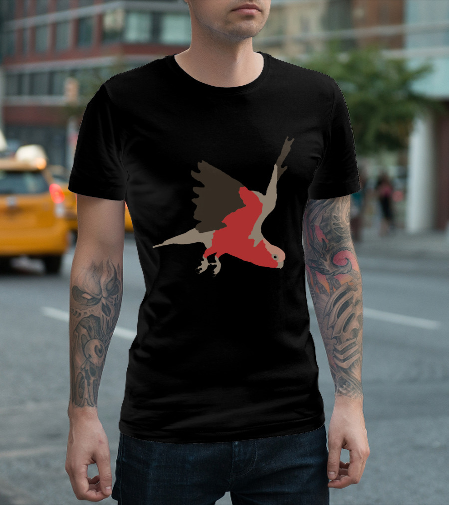 Galah Parrot in Flight with Bold Red and Brown Wing T-Shirt