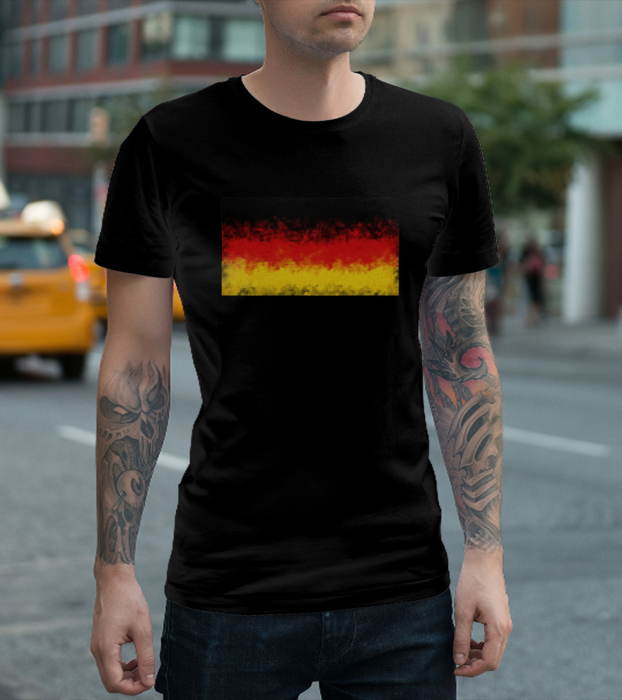 Distressed Grunge Style Black Red Yellow German Flag T-Shirt