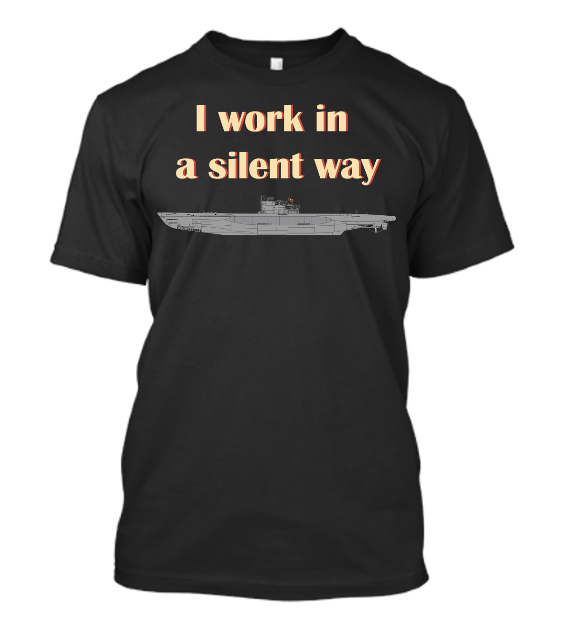 I Work In A Silent Way German Submarine Silent Introvert T-Shirt