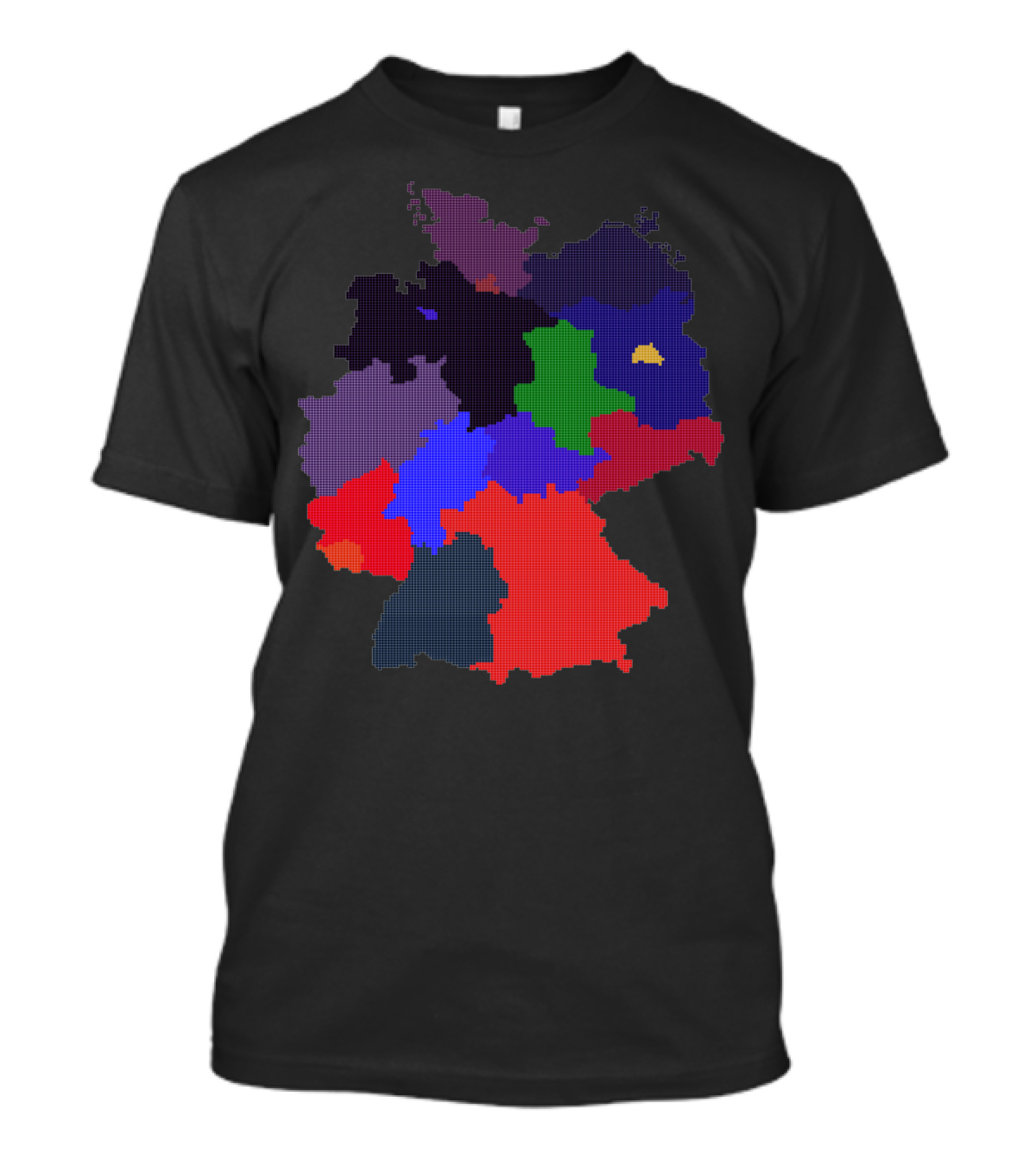 Germany Pixelated Map Colorful Regions T-Shirt