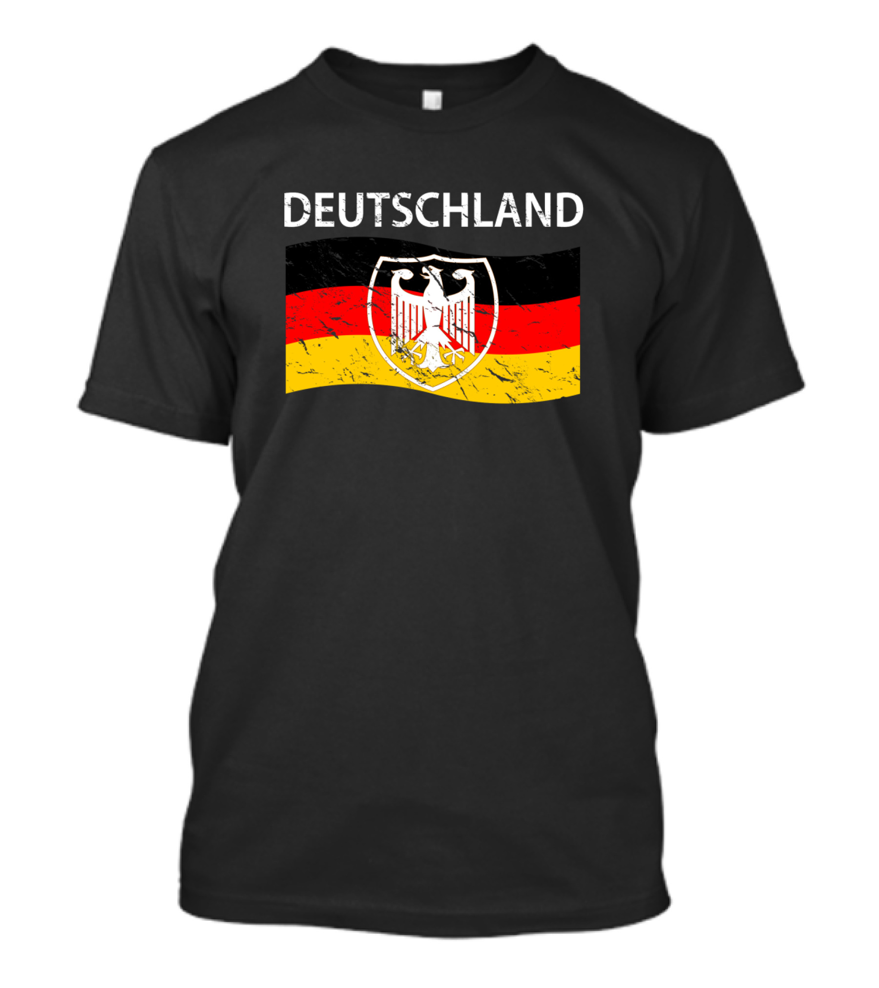 Deutschland Emblem Overlay On German Flag Colors T-Shirt