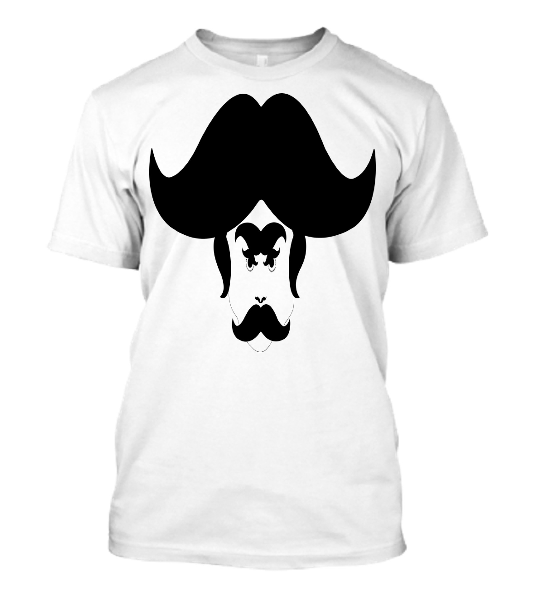 El Bigote Grande Mustache Art Silhouette With Hair And Facial Features T-Shirt