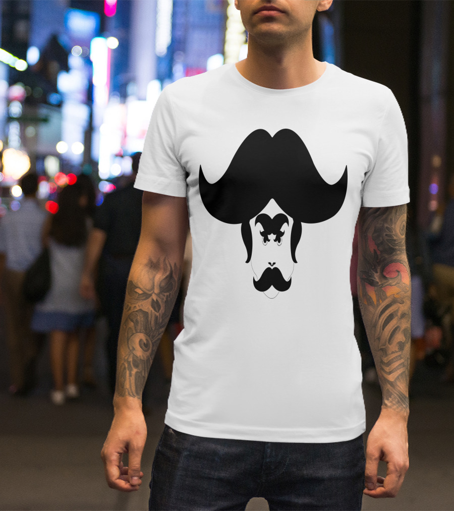 El Bigote Grande Mustache Art Silhouette With Hair And Facial Features T-Shirt