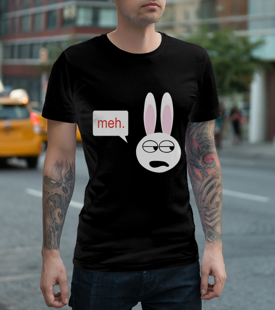 Meh Bunny Expression With Speech Bubble T-Shirt