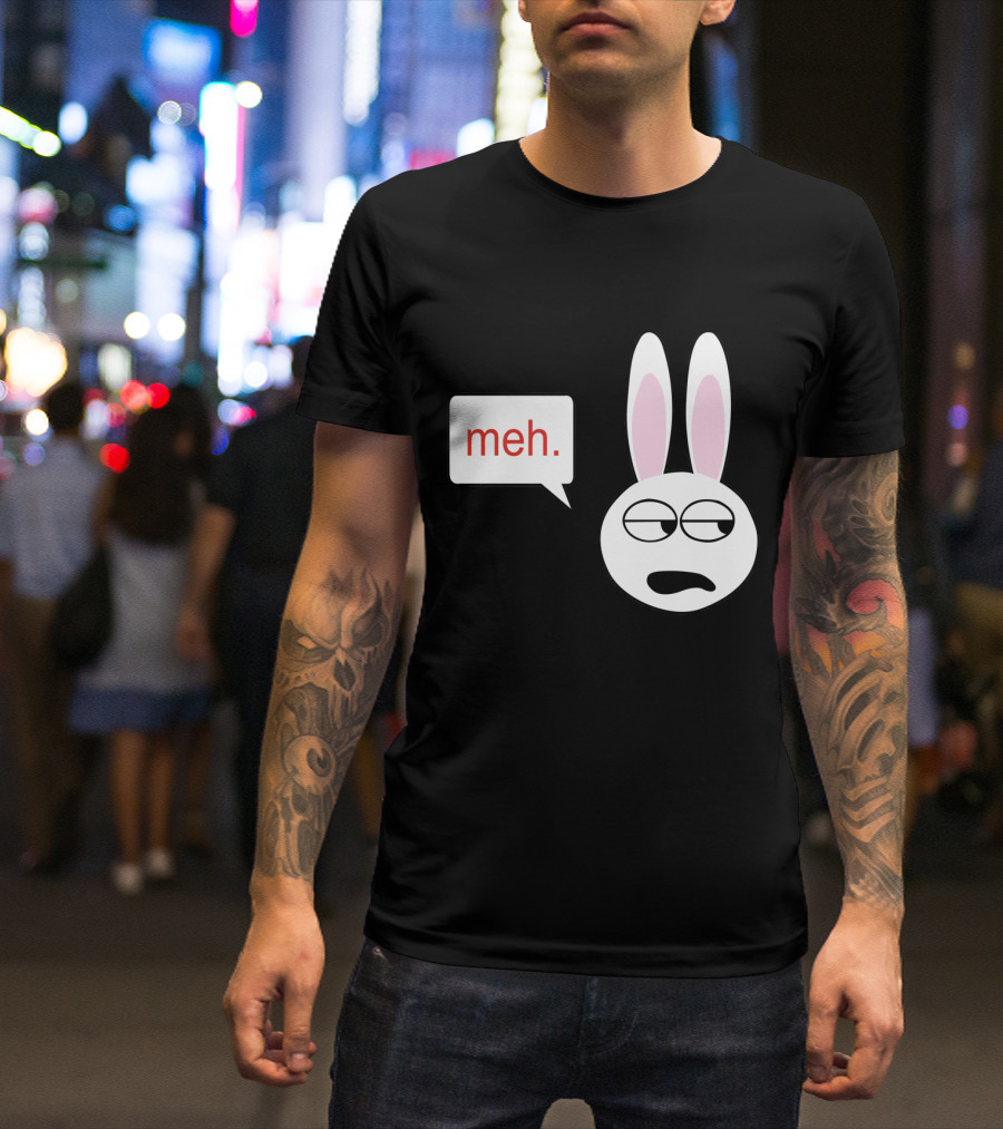 Meh Bunny Expression With Speech Bubble T-Shirt