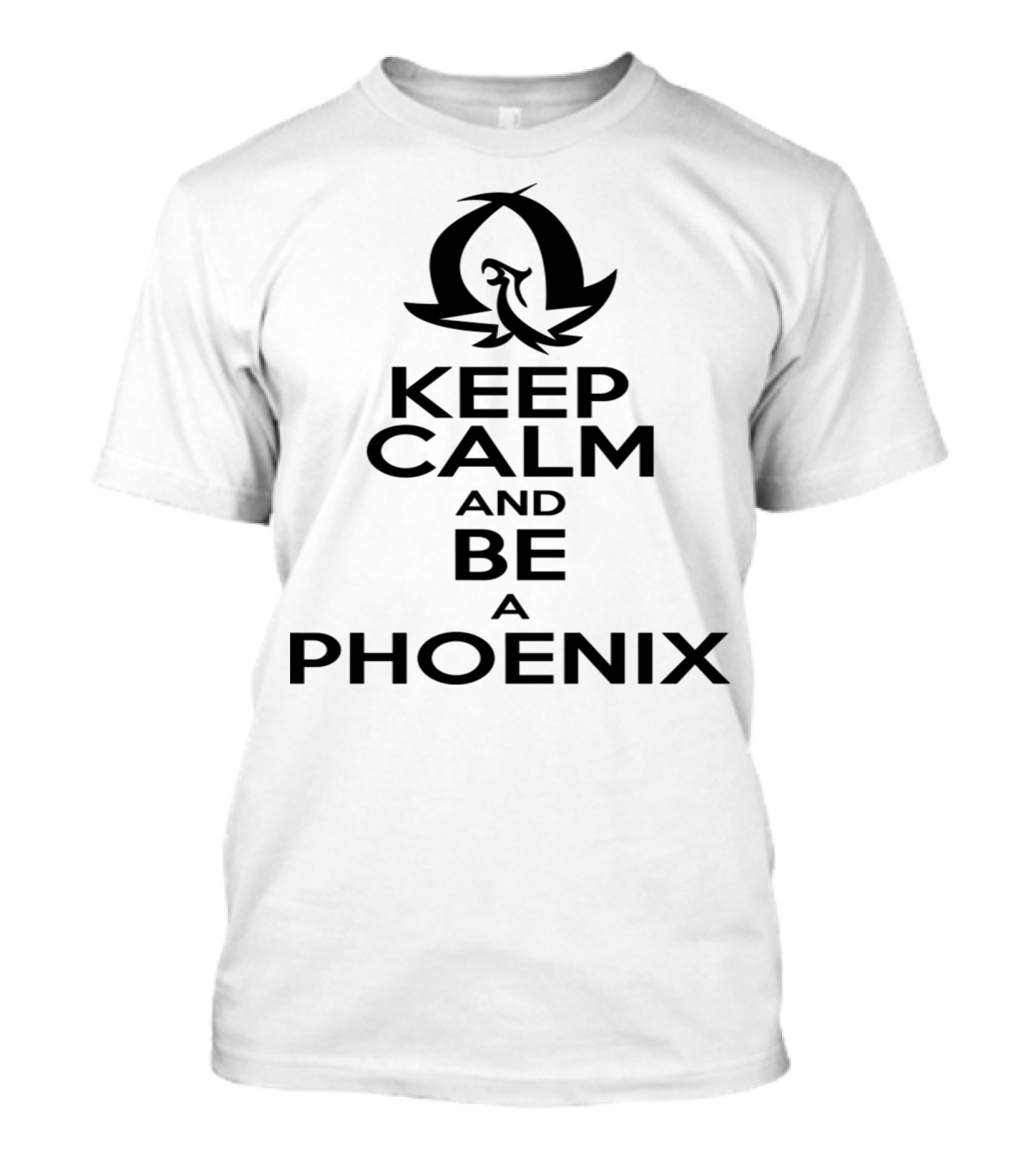 Keep Calm And Be A Phoenix With Stylized Flaming Bird T-Shirt
