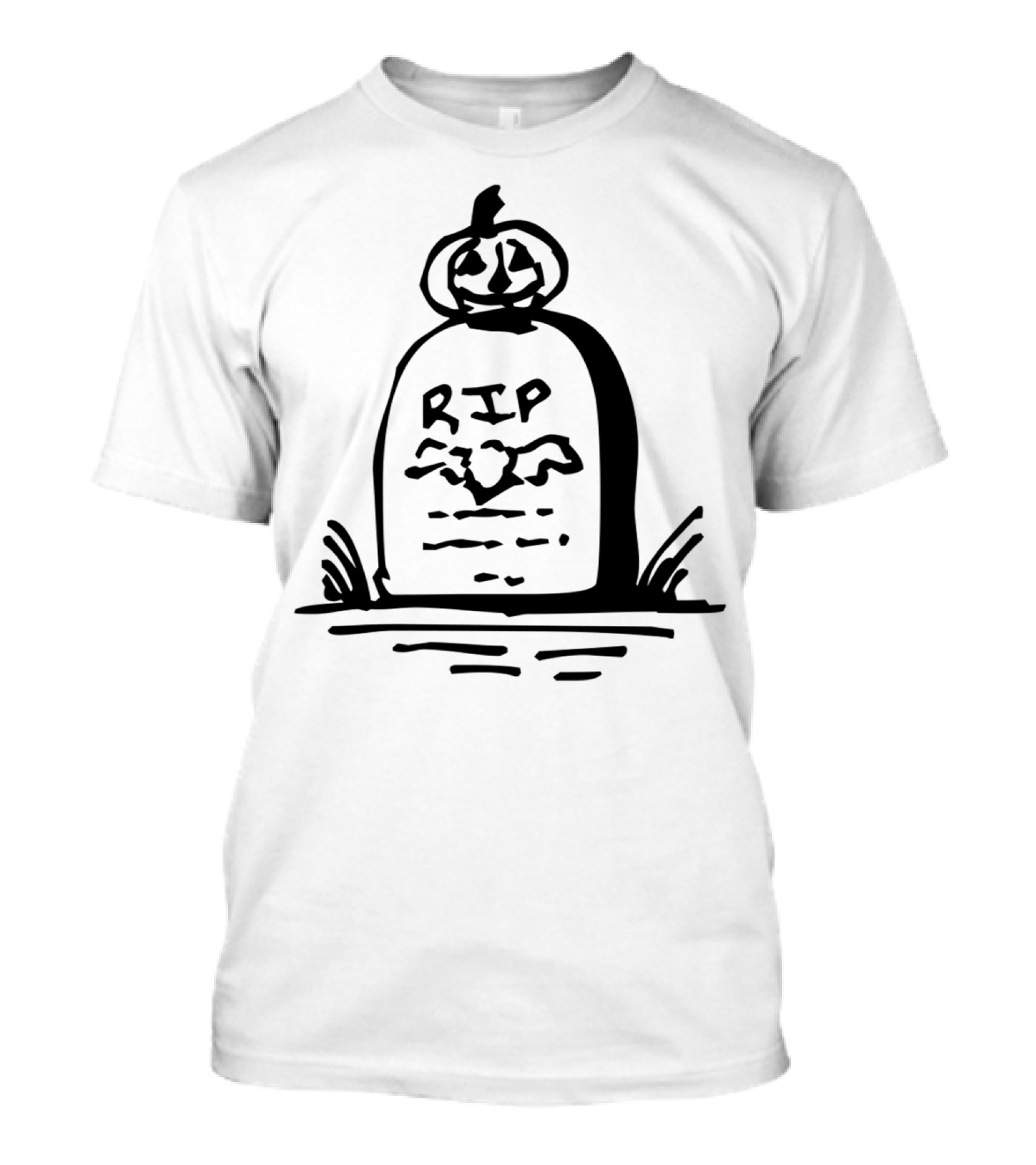 RIP Tombstone With Pumpkin And Bat T-Shirt