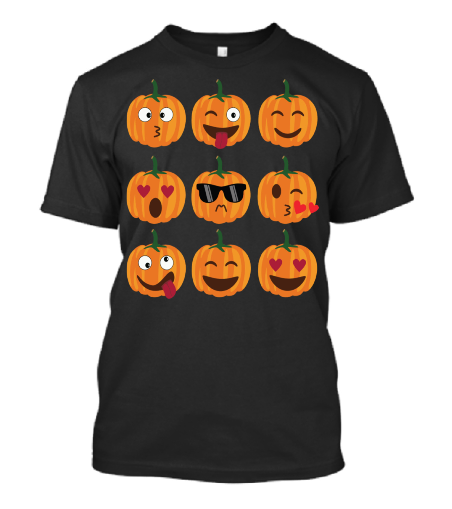 Expressions Of The Cute Scary Pumpkins Emojis T-Shirt
