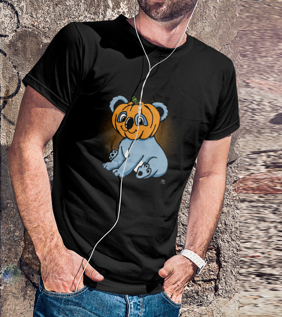 Pumpkin Koala Halloween Cartoon Character T-Shirt