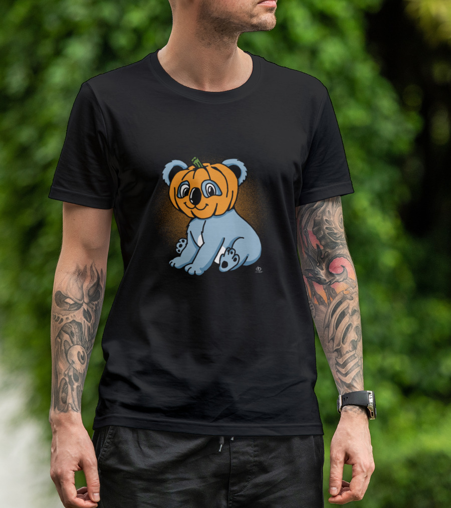 Pumpkin Koala Halloween Cartoon Character T-Shirt