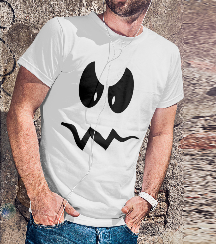 Angry Pumpkin Face Halloween Spooky Eyes And Mouth T-Shirt
