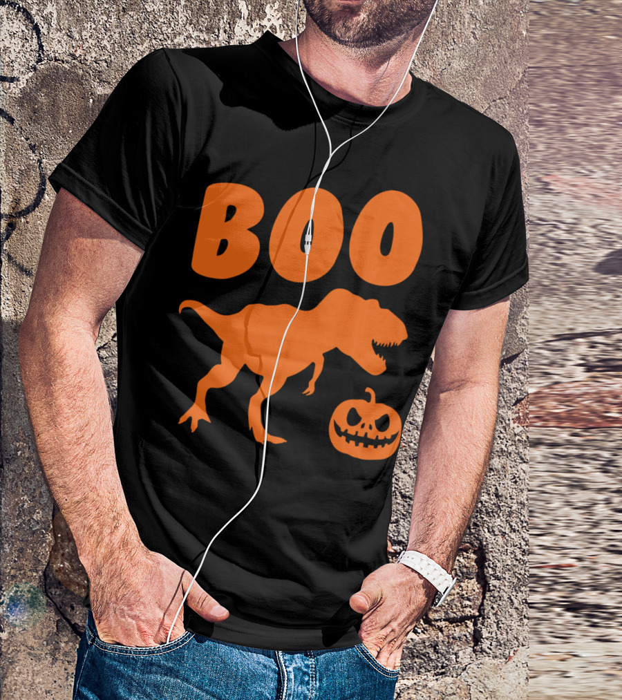 BOO T-Rex Pumpkin Halloween T-Shirt